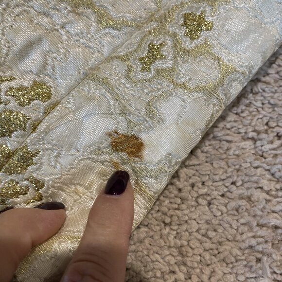 VTG 1960s Metallic Brocade Button Front Jacket Size M Gold Luxury Country Club - Picture 11 of 14
